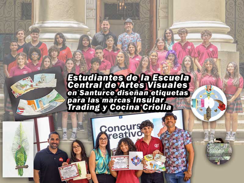 Estudiantes de la Escuela Central de Artes Visuales en Santurce diseñan etiquetas para las marcas Insular Trading y Cocina Criolla
